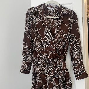 Long black & brown print Zara dress